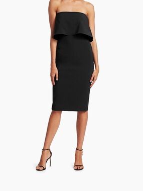 LIKELY Driggs Black Strapless Midi Dress